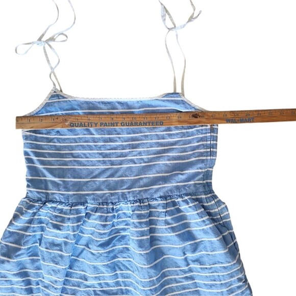 Gap Linen Spaghetti Strap Fully Lined Striped Mini Summer Sundress Pockets Sz 10 - Picture 11 of 14